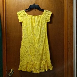 Yellow lace dress